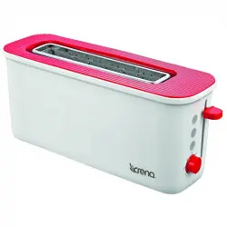 Crena 8102 Tostador Extralargo 1000W Blanco/Rojo
