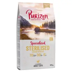 Purizon Adult Sterilised con pollo y pescado para gatos, sin cereales - 6,5 kg