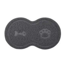 UAMLY Alfombrilla para comida de mascotas - 1 artículo gris de 45*25,5 cm.