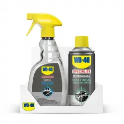 WD-40 Specialist Motorbike Pack Spray Cera y Brillo 400ml + Spray Limpiador Total 500ml