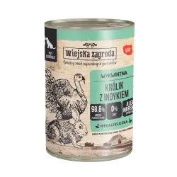 Wiejska Zagroda 12 x 400 g comida húmeda para perros - Conejo con pavo