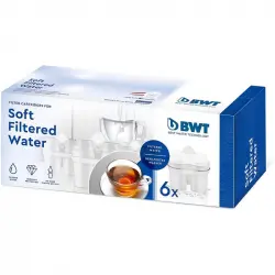 BWT Soft Filtered Water Pack 6 Filtros de Aguas Blandas para Jarras Filtradoras
