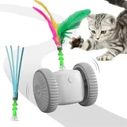 FurryFusion  interactivo para gatos con plumas de colores - Gris