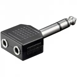 Goobay Adaptador Audio Jack 6.35mm a 2x Jack 3.5mm Macho/Hembra Negro