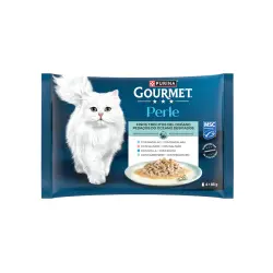 Gourmet Perle Finos Trocitos del Océano en salsa sobre para gatos - 4 sobres x 85 g