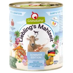 GranataPet Liebling's Mahlzeit 6 x 800 g - Edición verano - Surf'n'Turf