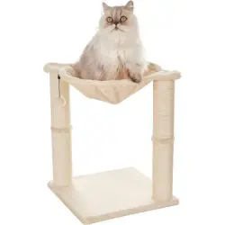 MCBOSON Árbol rascador torre gatos, refugio, cama hamaca poste rascador - Árbol para gatos - Beige