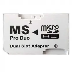 OcioDual Adaptador Dual Micro SD SDHC a Memory Stick Pro Duo PSP Hasta 32GB