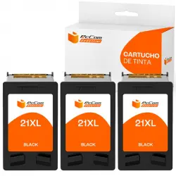 Pccom Essential HP 21XL Cartucho Tinta Compatible Negro Pack 3