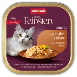 animonda vom Feinsten Adult 32 x 85 g - Pollo y hígado en gelatina