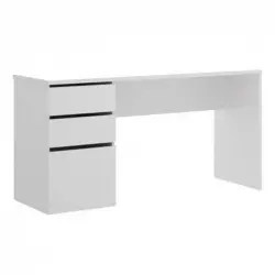 Dekit Shiro Mesa Escritorio con Cajones y Puerta Blanco