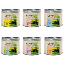 Feringa Single Meat Menu 6 x 200 g - Pack mixto I (6 variedades): pollo, conejo, cordero, ternera, pato, salmón