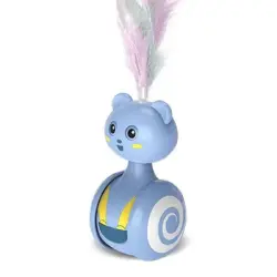 FurryFusion Juego de gato automático con pelotas y varita de plumas - Azul