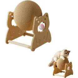 HausPets Bola rascador para gatos con soporte de madera - Artículo 1