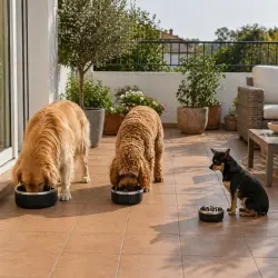 Leeby Comedero Acero Inoxidable para perros y gatos - 1.9 l