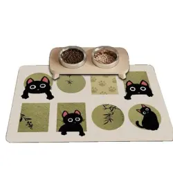 UAMLY Alfombra de alimentación para gatos con dibujos animados - 1 pieza