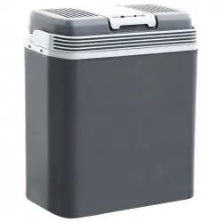 vidaXL Nevera Termoeléctrica Portátil 20L con Adaptador de Corriente 12V/230V 20L Gris/Blanca