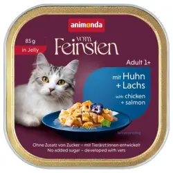 animonda vom Feinsten Adult 32 x 85 g - Pollo y salmón en gelatina