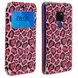 Avizar Funda Tipo Cartera Leopardo Rosa para Huawei Mate 20