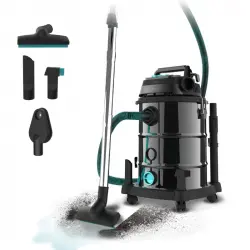 Cecotec Conga Rockstar Wet & Dry Steel Pro Tool Aspirador de Sólidos y Líquidos 30L 1600W Negro