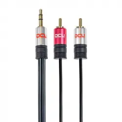 DCU Tecnologic 30701240 Cable de Audio Jack 3.5 mm 2 x RCA Macho/Macho Rojo