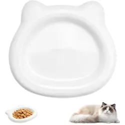 HausPets Comedero cerámica gato antivuelco – Blanco - Blanco