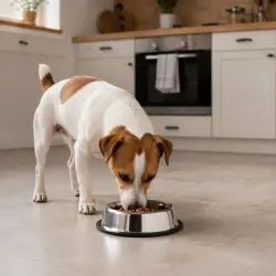 Leeby Comedero de Metal con Aro de Silicona para perros - 2.8 l