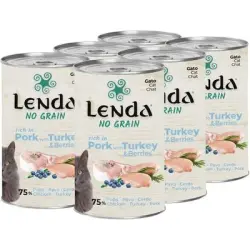 Lenda Paté para Gatos Cerdo con Pavo y Arándanos Sin Cereales - 6 x 400 g