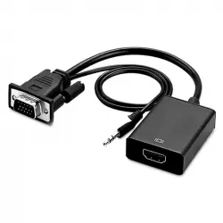 PcCom Essential Adaptador VGA a HDMI con Sonido