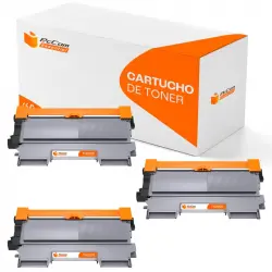Pccom Essential Tóner Compatible Brother TN2220/TN2210/TN2010/TN450 Negro Pack 3