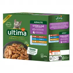 Ultima Cat Sterilised 8 x 85 g - Mix II (pollo, vacuno, atún, pescado de mar)