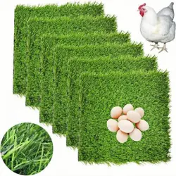 ZooVenture Alfombra de césped artificial para ponederos de gallinas - 6 piezas