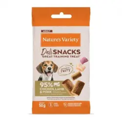 0.05 KG Nature’s Variety Bocaditos Deli Snacks Adult Pollo, Cordero y Cerdo para perros