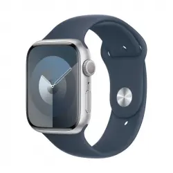 Apple Watch Series 9 GPS 45mm Caja de Aluminio Plata con Correa Deportiva Azul Tempestad M/L