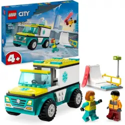 Lego City Ambulancia de Emergencia Y Snowboarder