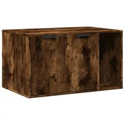 Mueble Arenero Para Gatos Madera Roble Ahumado 80x50x45 Cm Vidaxl