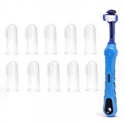 Nobleza - Cepillo de Dientes para Perros, 1 Cepillos de Dientes de Perro de 360 Grados, Kit de Cepillo de Dientes para Dedos(paquete de 10), Para Limpiar Los Dientes de Perros y Gatos