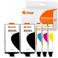 Pccom Essential HP 934XL/935XL Cartucho Tinta Compatible Negro/Cian/Magenta/Amarillo Pack 5