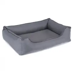 Cama Para Perro Sofá Mestizo Valencia 100x75cm Color Gris Claro/negro