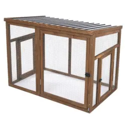 Gallinero de madera TIAKI Ranch (opcionalmente extensible) - Recinto adosado: 116 x 78 x 89,8 cm (L x An x Al)