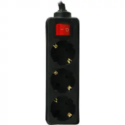 Garza Basic Power Regleta 3 Tomas con Interruptor y Cable 3m Negro