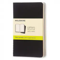 Moleskine Cahier Set de 3 Cuadernos 64 Páginas Lisas Negro