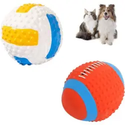 ZooVenture Pelotas de látex para perros, voleibol, rugby, 2 unidades - Juego de 2 piezas