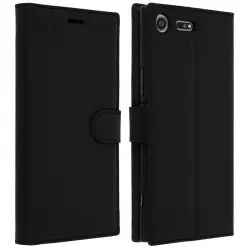 Avizar Funda Libro Billetera Negra para Sony Xperia XZ Premium