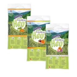 Bunny FreshGrass Set de heno Zanahoria, Vital, Flores - 3 x 500 g