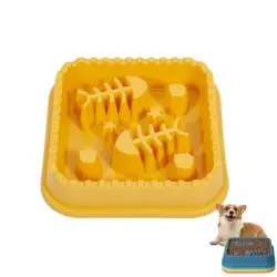 FurryFusion Comedero de alimentación lenta para perros y gatos - AMARILLO