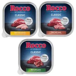 Pack de prueba: Rocco Classic tarrinas 9 x 300 g - Pack mixto II: vacuno con cordero, vacuno con pollo y vacuno con caza