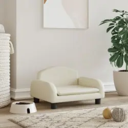 Cama Para Perros De Cuero Sintético Crema 50x40x30 Cm