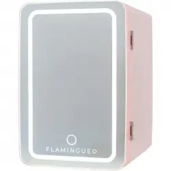 Flamingueo Mini Nevera 6.5l Con Espejo Y Luz Led 12v/220v Función Frío Y Calor Rosa