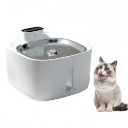 FurryFusion Dispensador de agua inalámbrico inteligente para mascotas 3,2 l - Dispensador de agua